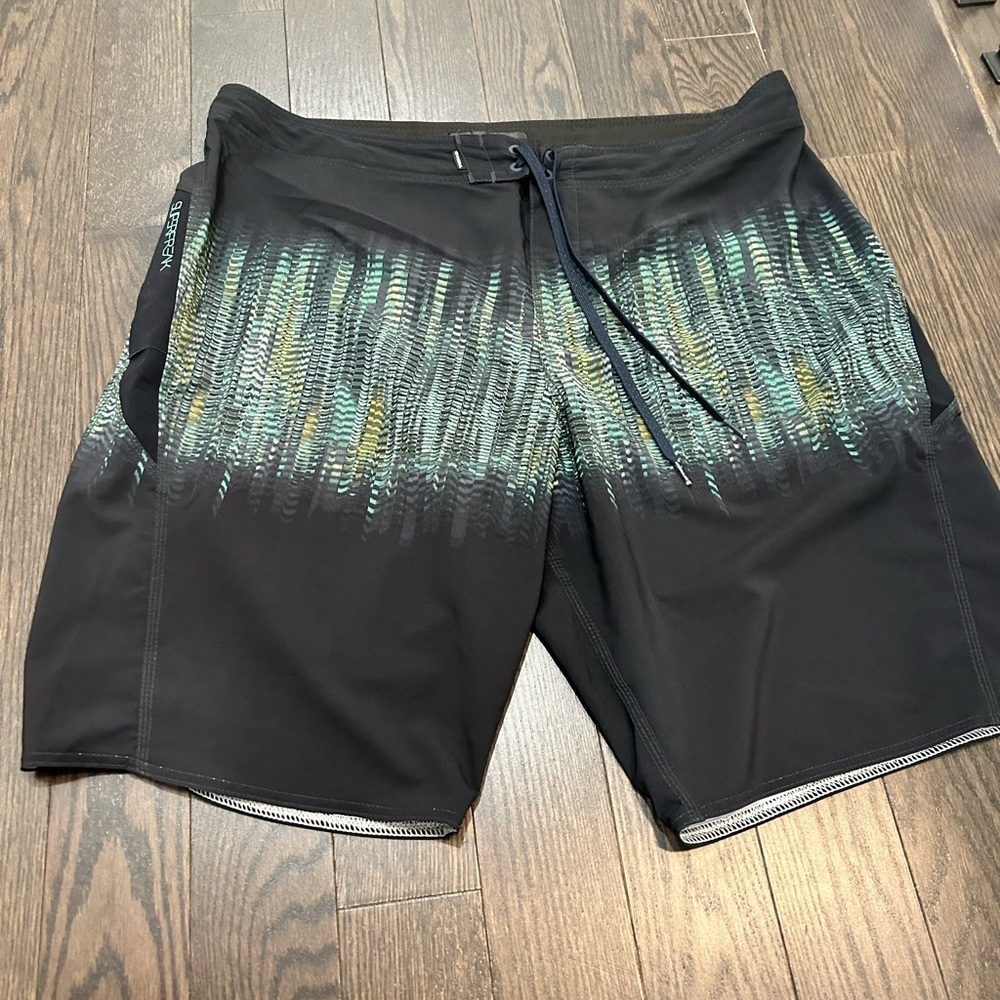 O’Neill Black and Green Patterned Swim Shorts